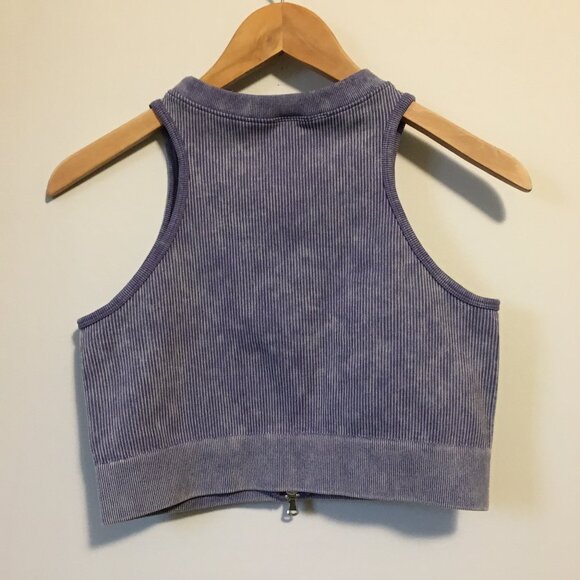 90 Degree By Reflex Athletic Zipper + Keyhole Crop Top Bra - Picture 3 of 10